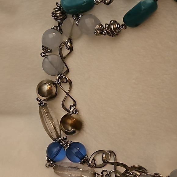 Vintage Acrylic Chain Beaded Long Sweater Necklace - Picture 6 of 7